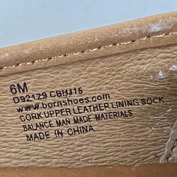 Born Carri Snakeskin Cork Tan Teal Bow Flats 6 - Picture 9 of 9